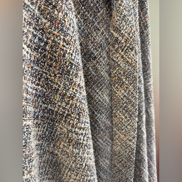 CALVIN KLEIN TWEED LOOK FIT & FLARE BELTED SLEEVELESS MIDI DRESS METALLIC Size 2 - Picture 10 of 13